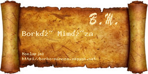 Borkó Mimóza névjegykártya